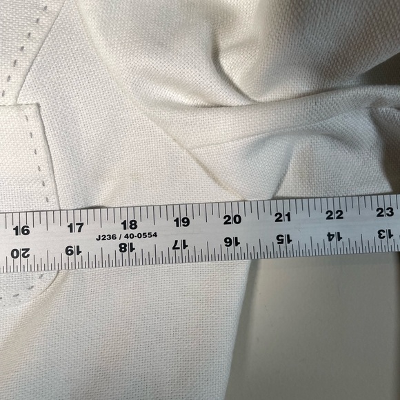 Boden Linen Cotton Lady Jacket Blazer  Winter White Peter Pan Collar Sz 10 - Picture 5 of 16